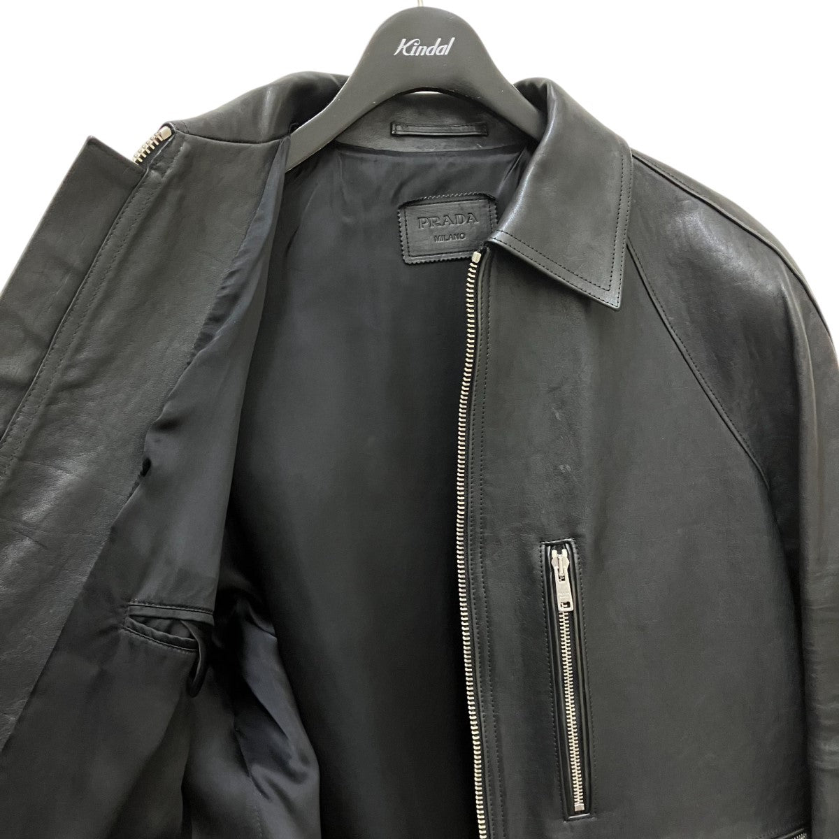 PRADA(プラダ) レザージャケットUPW454 UPW454 ブラック サイズ 50