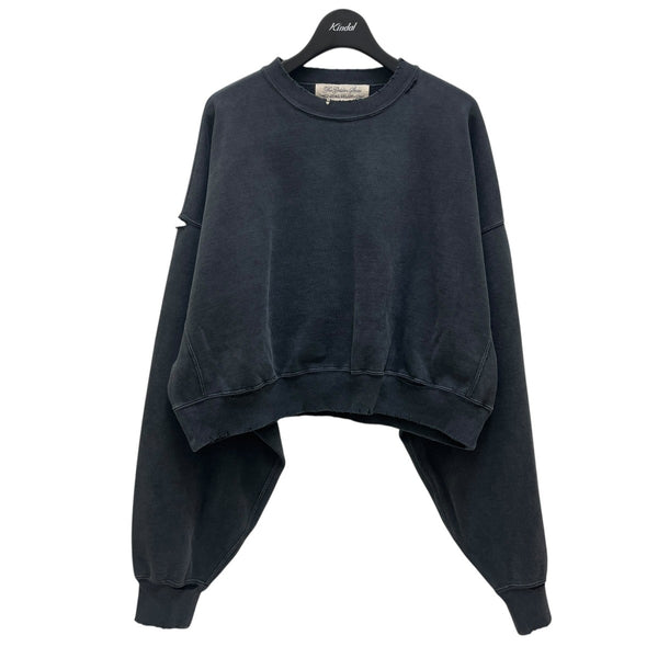 REMI RELIEF×SHISHIKUI ダメージ加工クルーネックスウェット ブラック