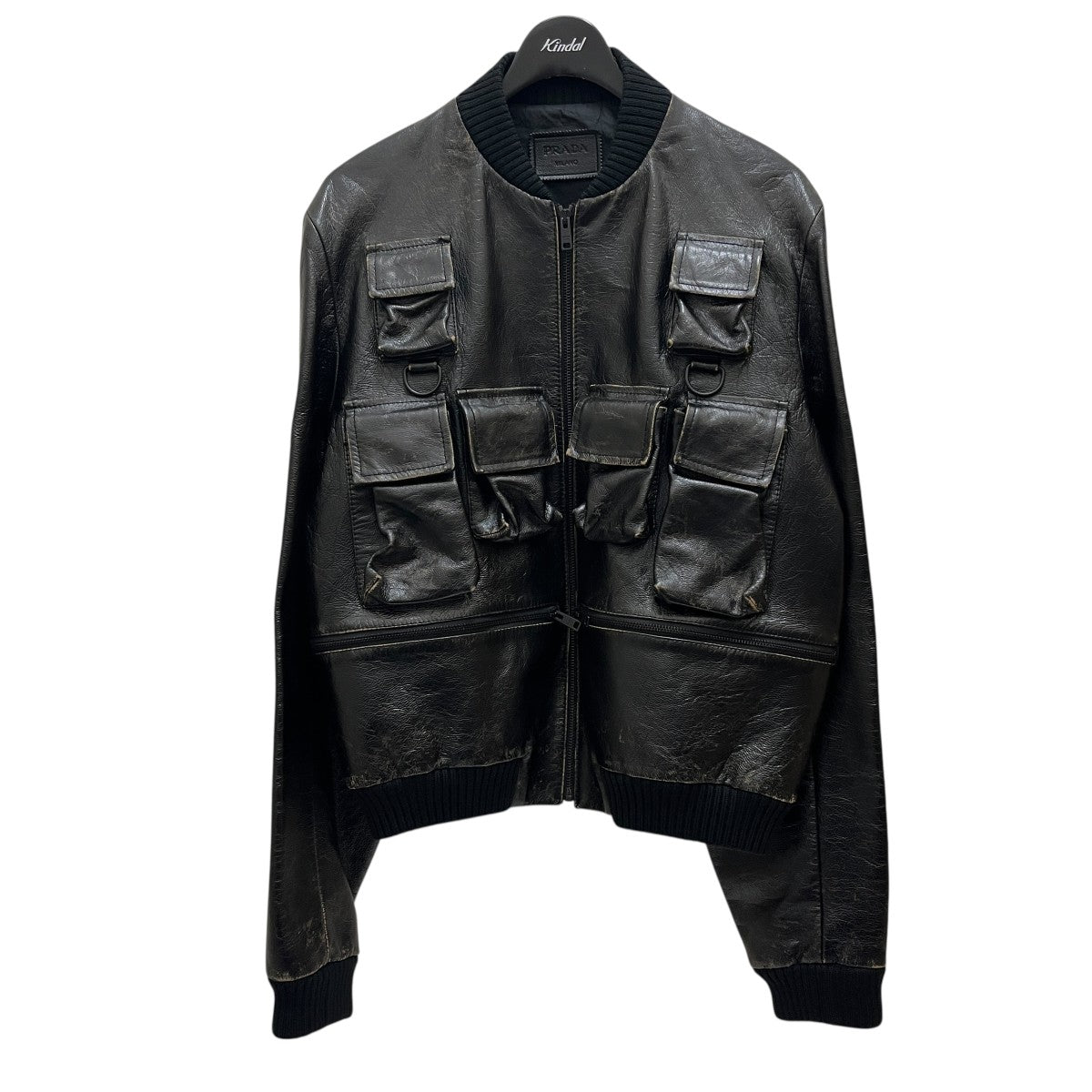 PRADA(プラダ) レザージャケットUPW493 UPW493 ブラック サイズ 52