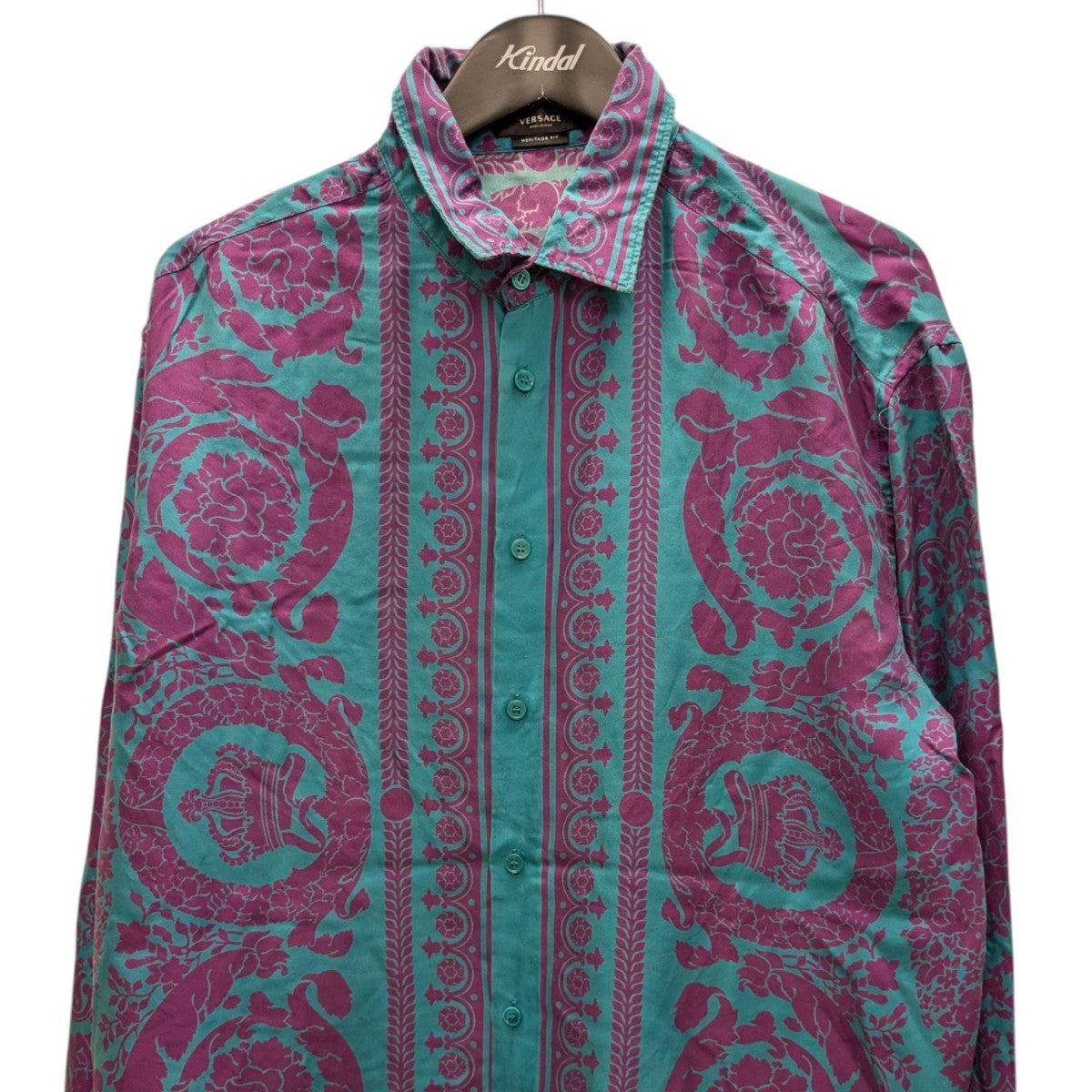 VERSACE(ヴェルサーチ) 総柄シルクシャツ 1003941-1A04989 パープル
