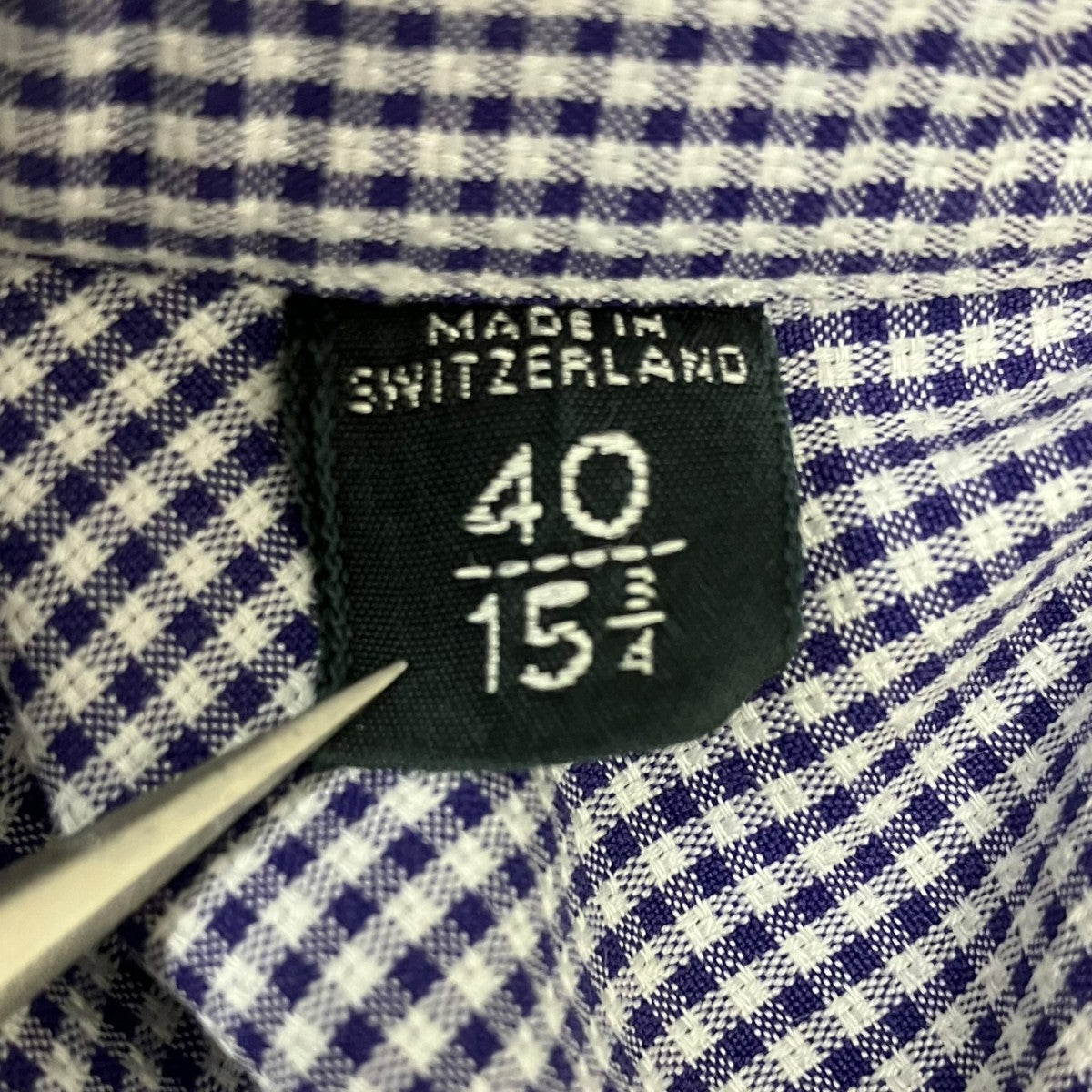 TOM FORD(トムフォード) Dobby Shirt チェックシャツ 9FT622 ブルー