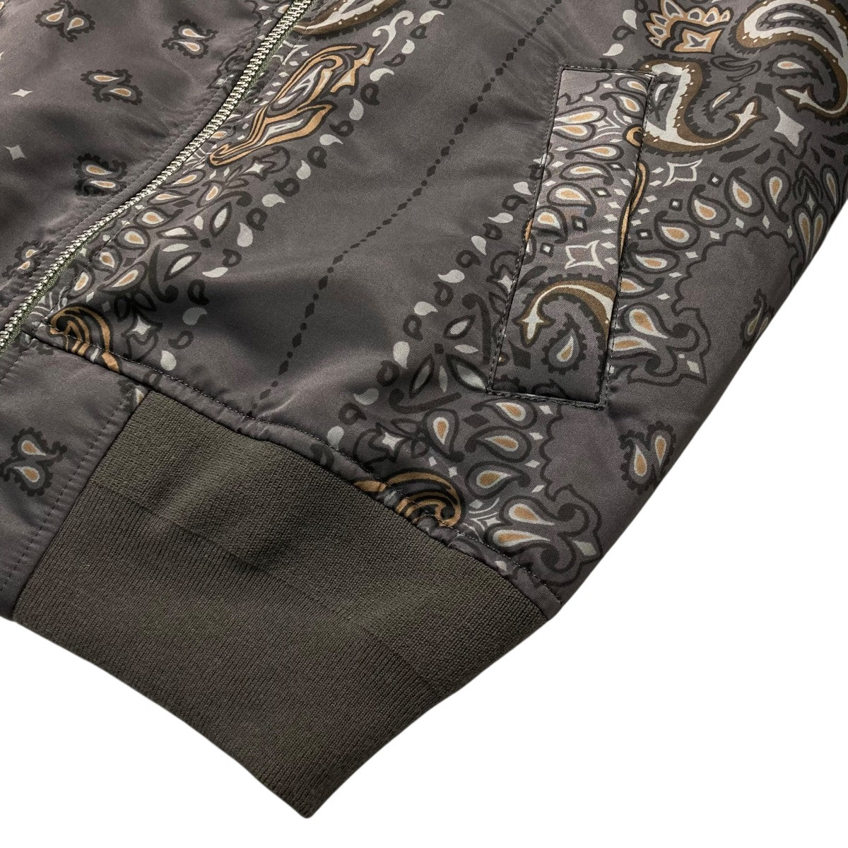 sacai(サカイ) Paisley Print Zip-Up Jacketペイズリー柄MA-1