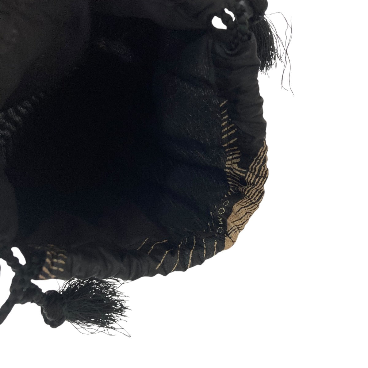 COMOLI(コモリ) 25SSシルクシェルポーチ巾着 ブラック｜【公式