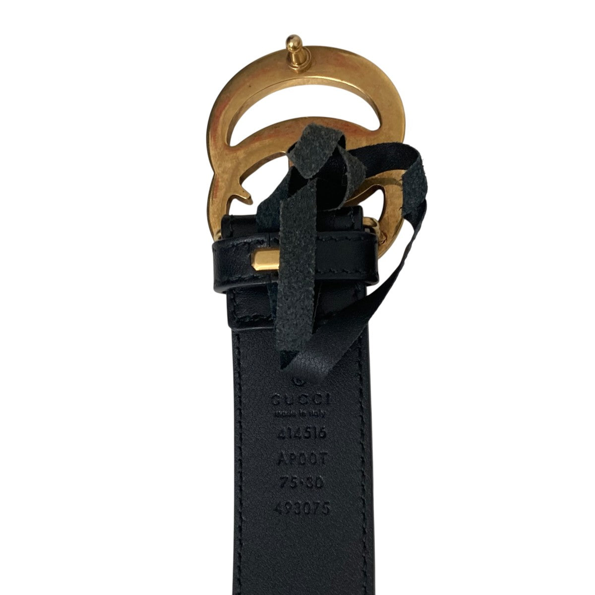 GUCCI(グッチ) ダブルGレザーベルト ブラック サイズ 75/30｜【公式