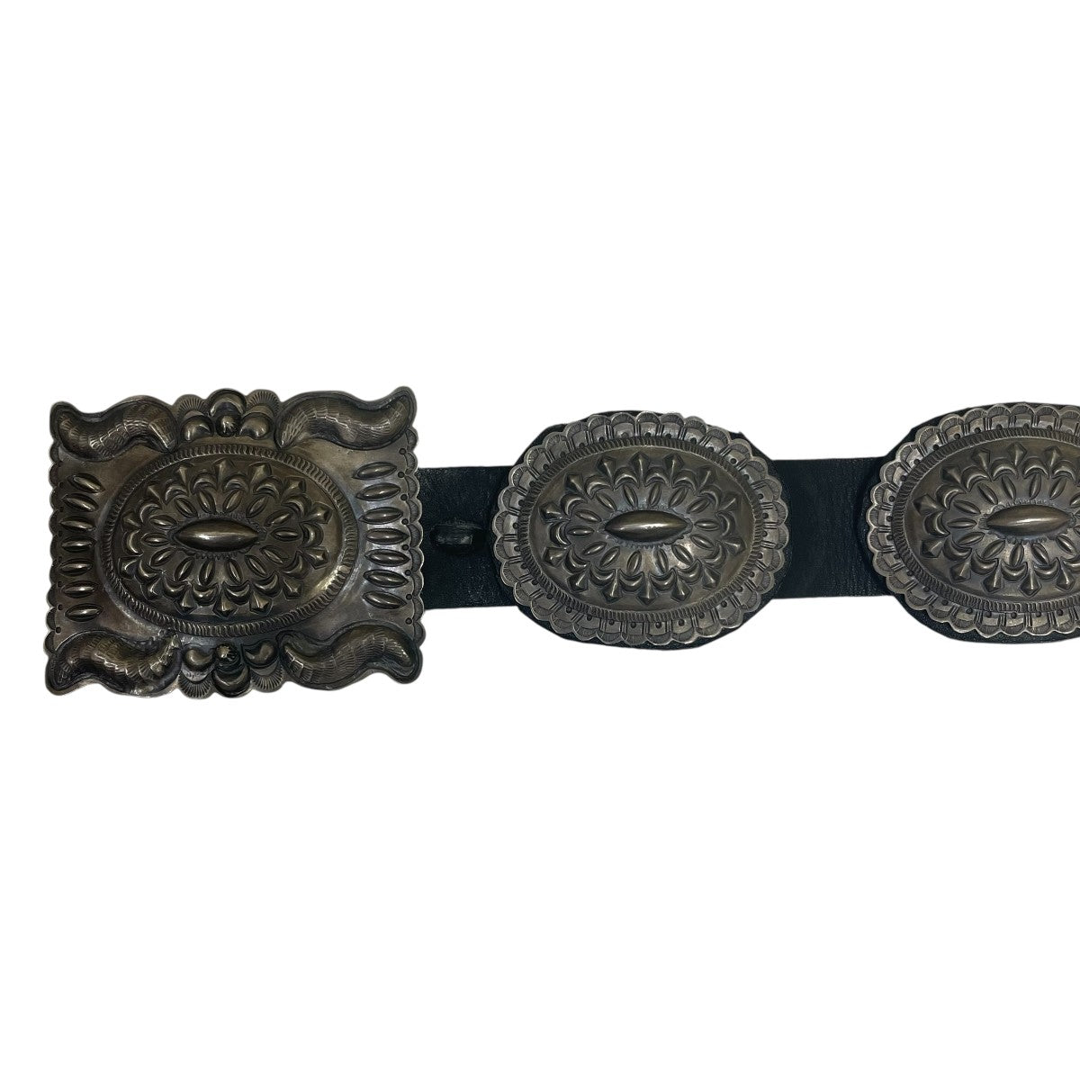 NAVAJO(ナバホ) Tom Charlie ナバホ族コンチョベルト VINTAGE ブラック