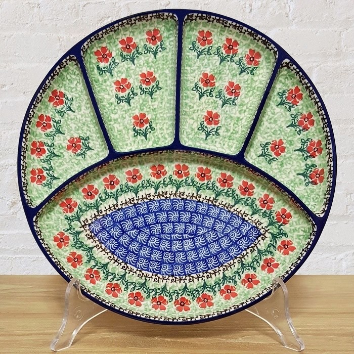 ポーリッシュポタリー CERAMIKA ARTYSTYCZNA 仕切り皿26cm 高さ3cm