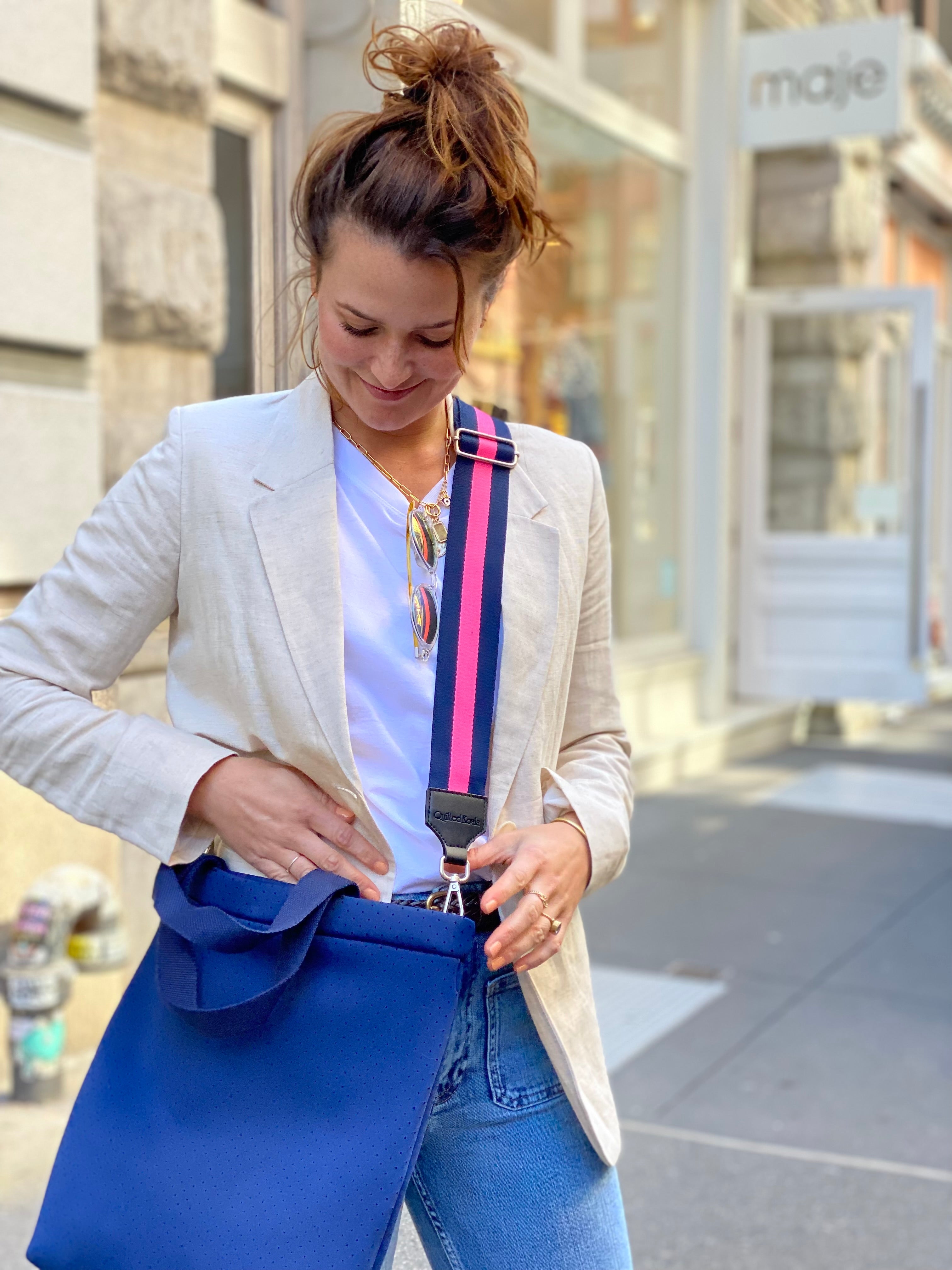 Koala Go! Town Crossbody Bag: Navy Neoprene – Quilted Koala