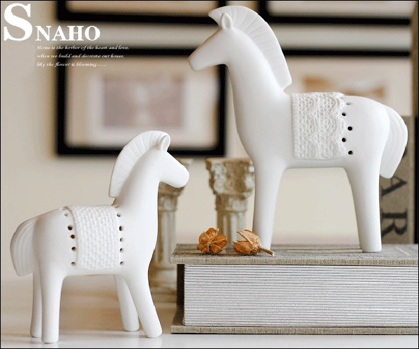 楽天市場】干支 置物 馬 馬 置物 インテリアオブジェ 陶器 雑貨 ウマ