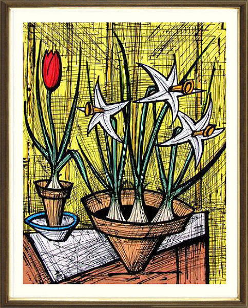 楽天市場】絵画 ビュッフェ 黄水仙のブーケ インテリア （ Bernard