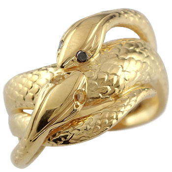 楽天市場】18金 リング メンズ 蛇指輪 スネーク双頭のへび 双頭の蛇