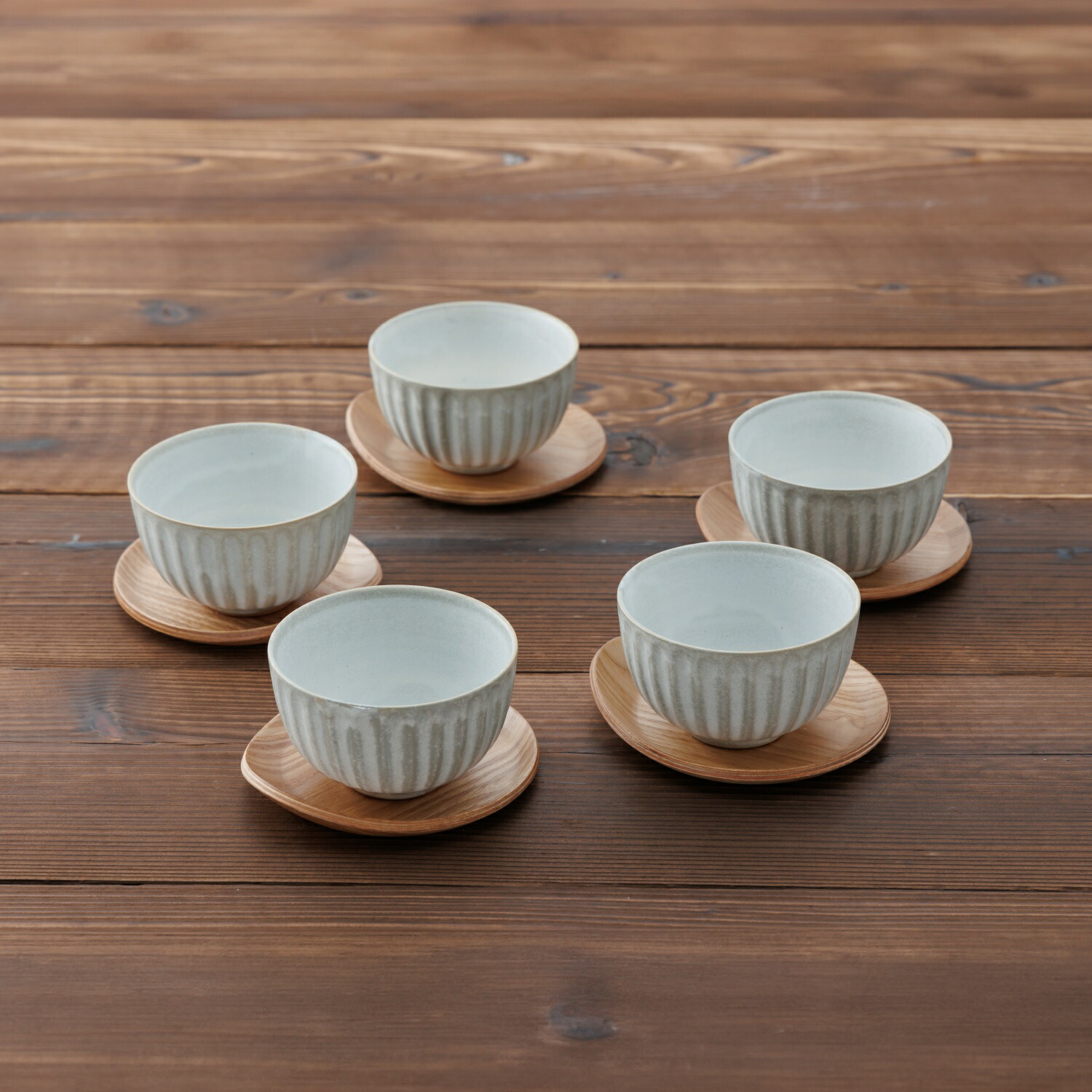 楽天市場】（大口購入割引）湯呑み 茶托 5客×3/5/10セット 粉引グレー