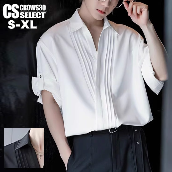 楽天市場】シャツ メンズ Vネック モード系 ドレスシャツ メンズ V系