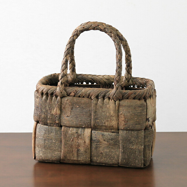 楽天市場】極太ひごのくるみ籠(市松編み/横長/小サイズ/六つ編み取手