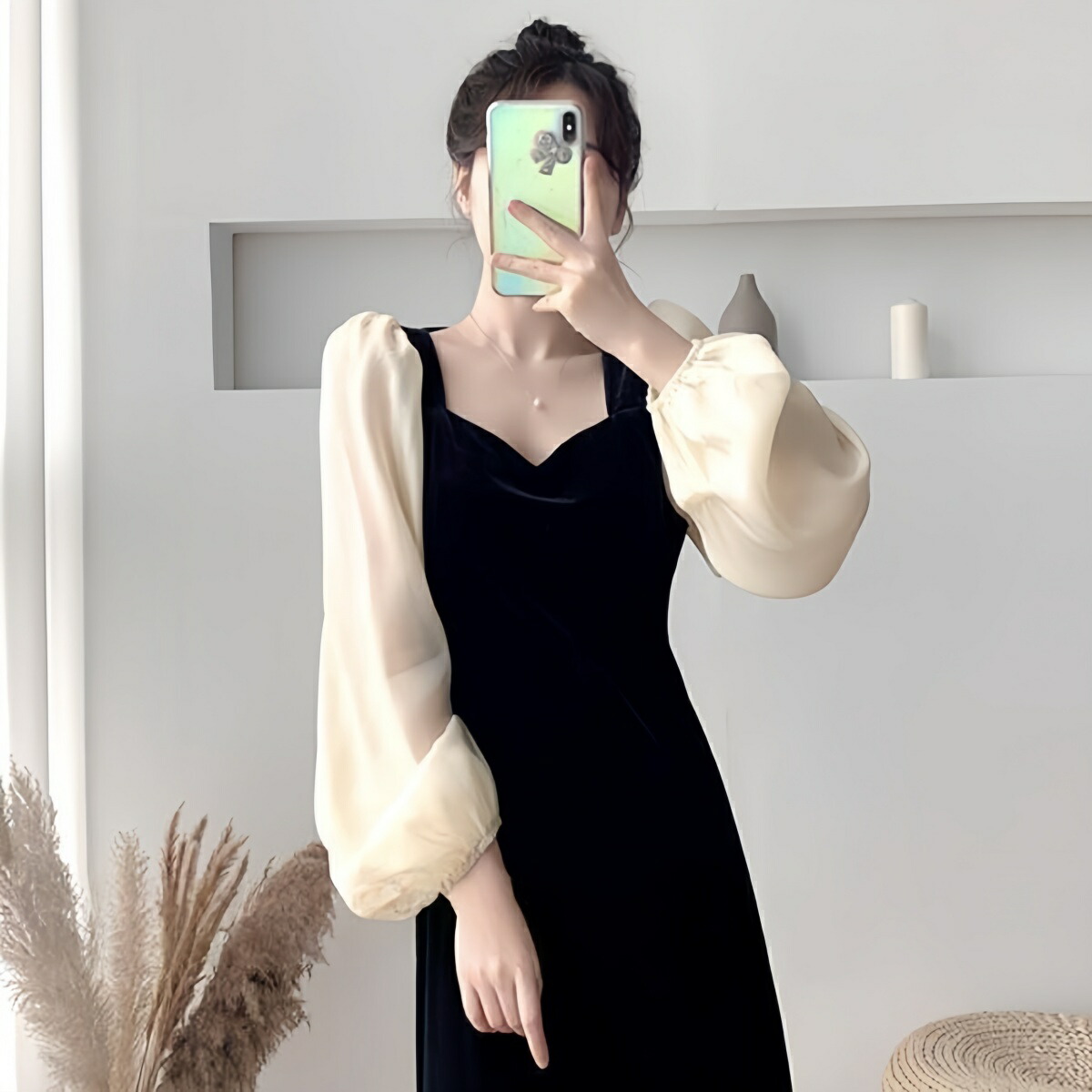 楽天市場】ベロアワンピース レディース ロングワンピ 長袖 春