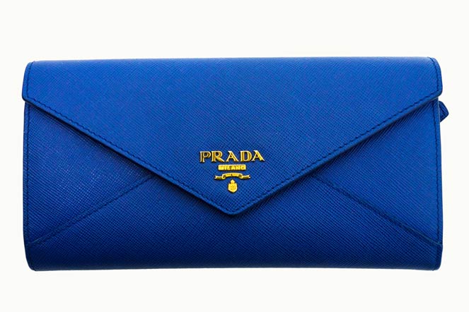 楽天市場】プラダ PRADA 二つ折り長財布 ターコイズブルー系xゴールド
