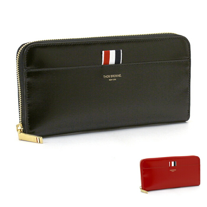 楽天市場】THOM BROWNE トムブラウン Flat Wallet ハーフジップ