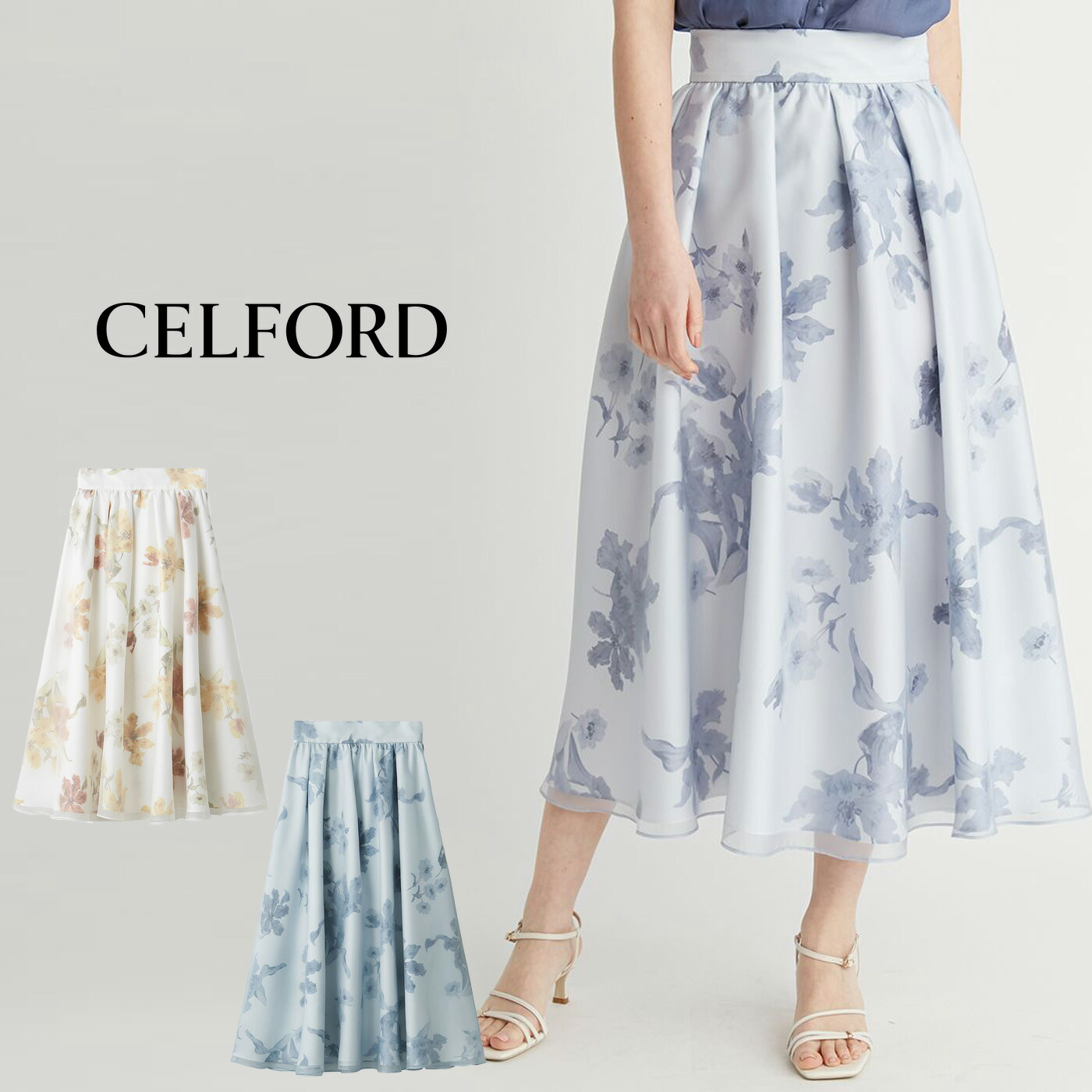 楽天市場】SALE50%OFF セルフォード CELFORD フラワープリントフレア