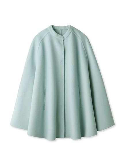 SALE／50%OFF】Mila Owen ウール混スタンドカラーリバーケープコート