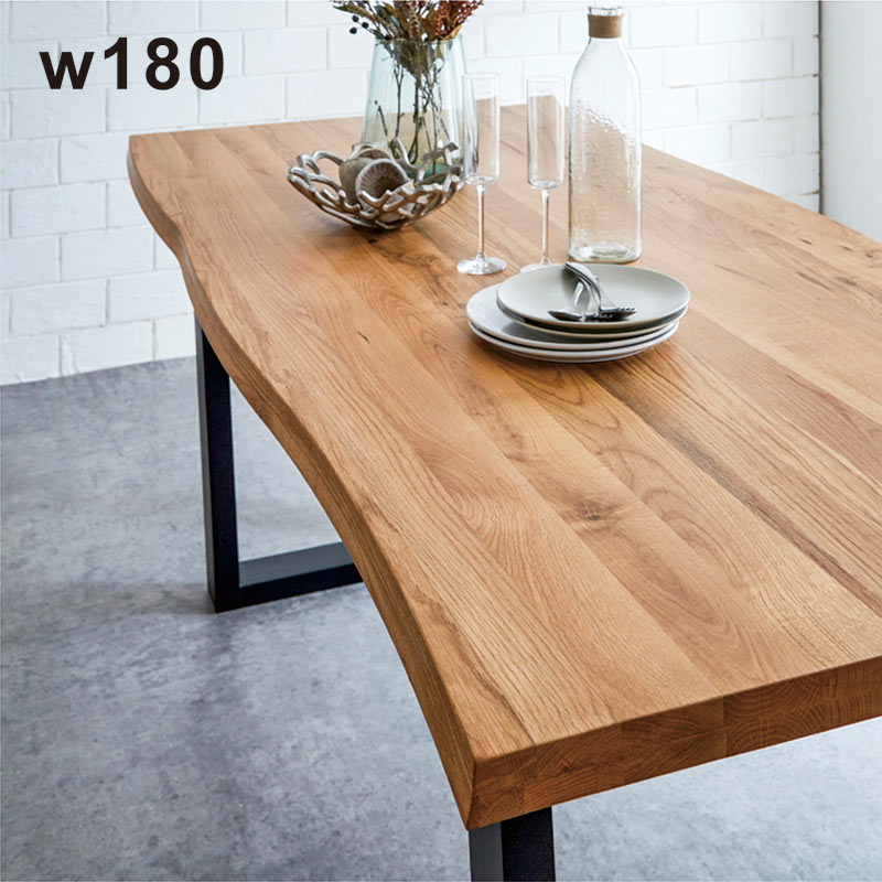 楽天市場】ダイニングテーブル 無垢 一枚板風 6人 幅180cm 180x85 天板