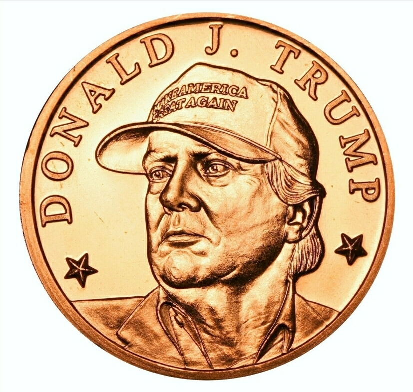 楽天市場】純銅コイン 「トランプ FIGHT!」 1オンス 純銅 銅貨