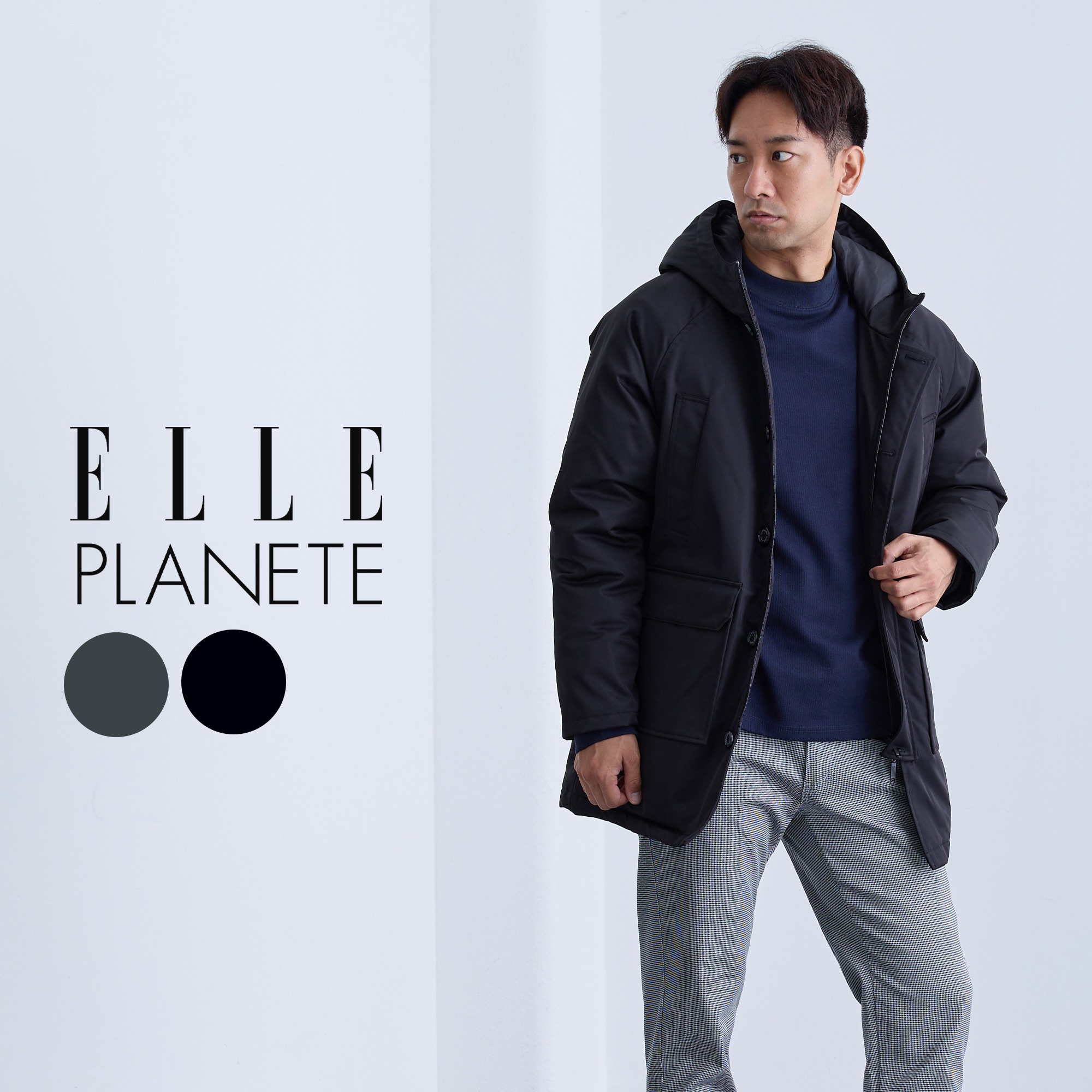 楽天市場】コート メンズ 冬 メルトン ハーフコート ELLEPLANETE エル