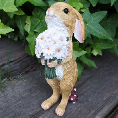 楽天市場】ミニうさぎ (SV-5868) 彫刻風 フィギュア ガーデニング 玄関