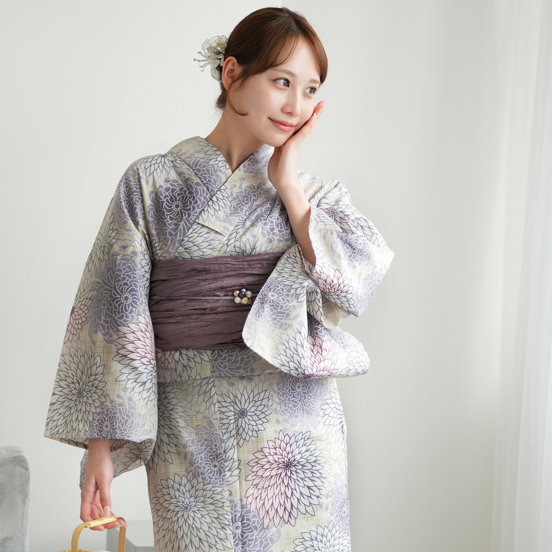 楽天市場】【utatane 高級変わり織 浴衣3点セット ペールピンクに