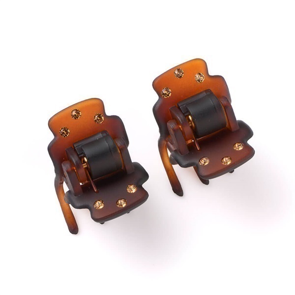 Complex Biz＞＼Web限定／スーパー石付クリップ 2個セット(ブラウン