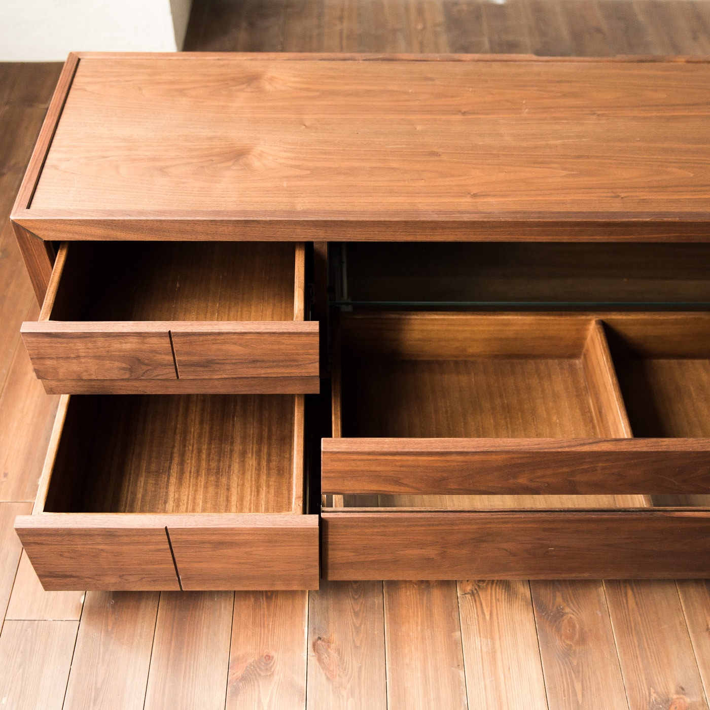 木庵 TVボード(両引き出しタイプ) (樹種ウォールナット 幅W150cm