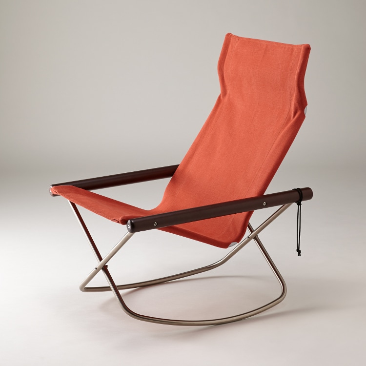 ニーチェア エックス ロッキング (木部ダークブラウン シートキャメル