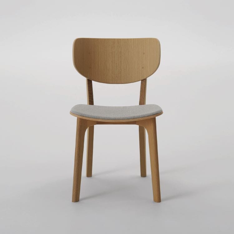 ラウンディッシュ チェア(背板・張座 / ビーチ / ナチュラルホワイト