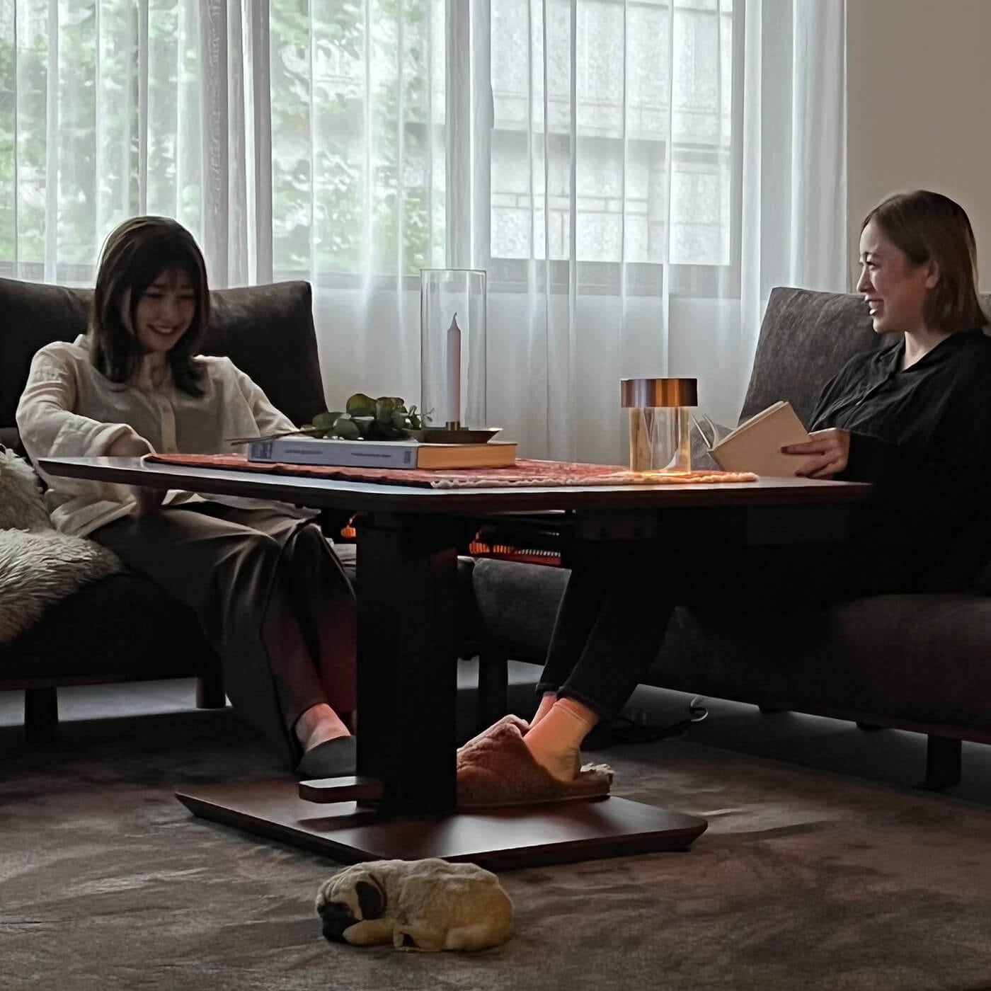 昇降式 ダイニングコタツテーブル ゼニス(布団レスタイプ) (樹種オーク