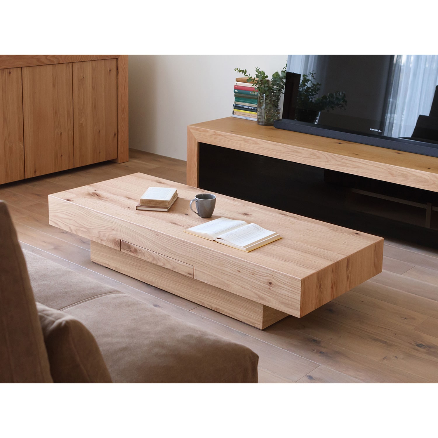 ショコラ リビングテーブル(ウッドタイプ／ウォールナット) (サイズ