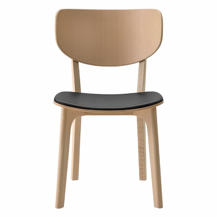 ラウンディッシュ チェア(背板・張座 / ビーチ / ナチュラルホワイト