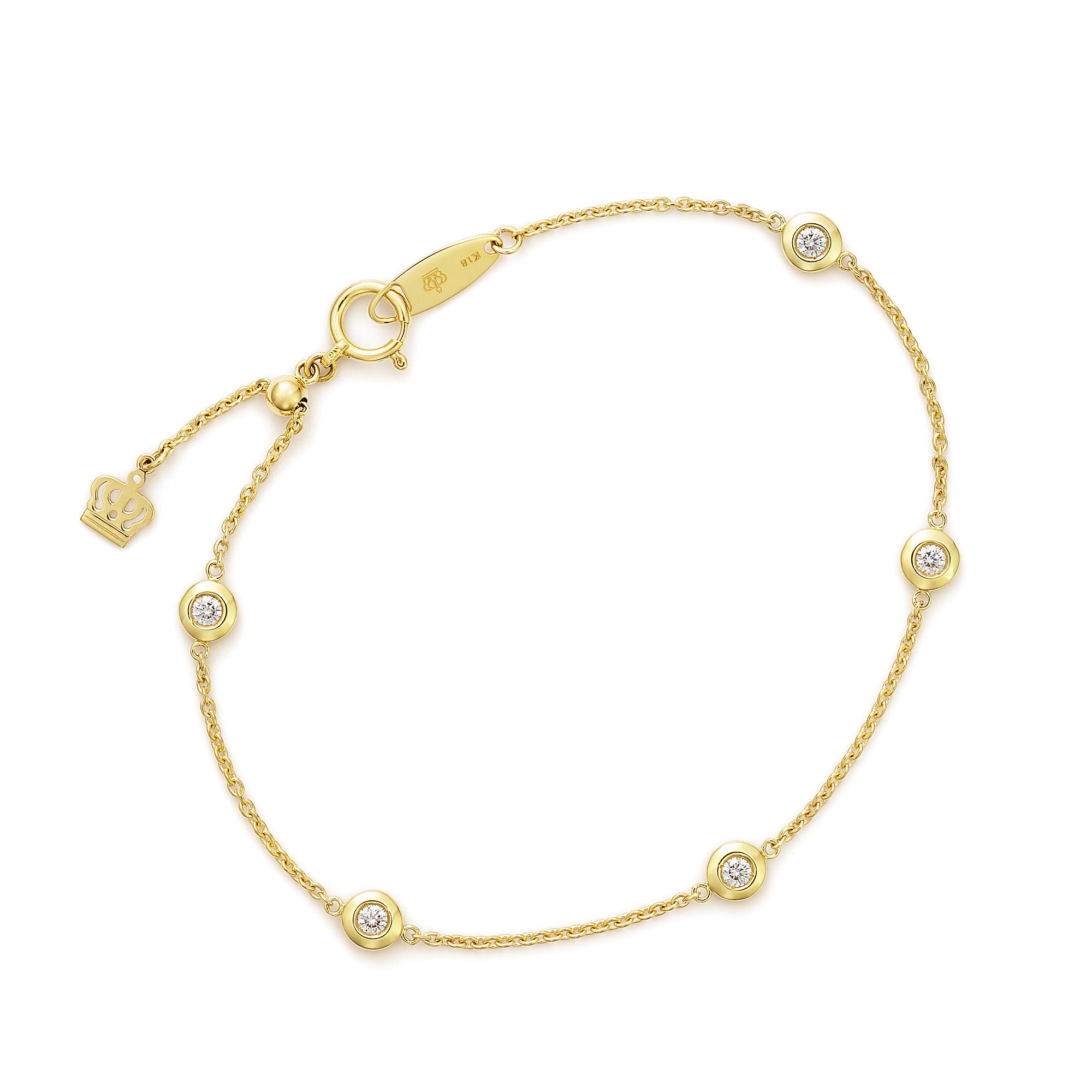 ギフト K18イエローゴールド ダイヤモンドブレスレット JAF0013G