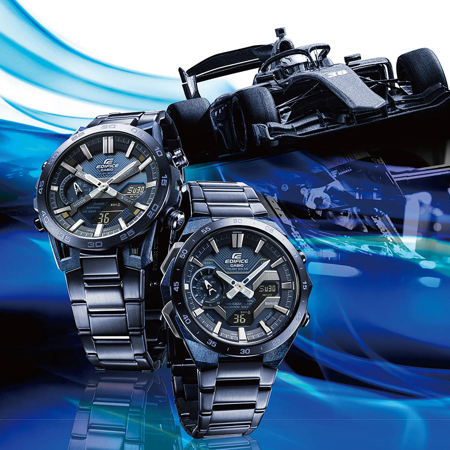 カシオ エディフィス ソスペンシオーネ クールブルー エディション ECB