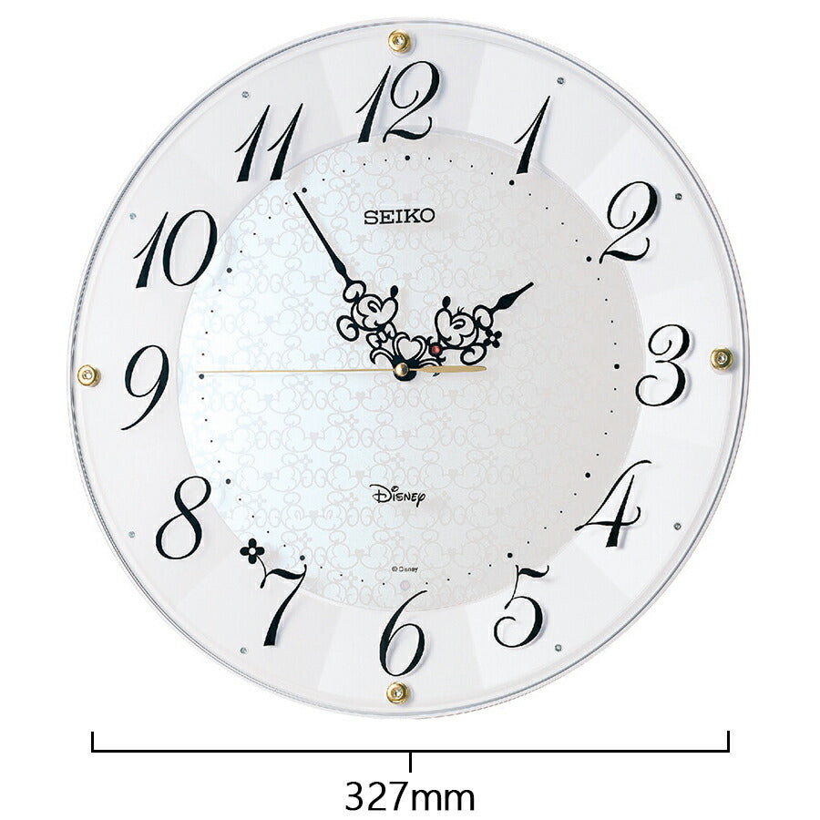 セイコー クロック 大人ディズニー ミッキー&ミニー 電波 掛け時計