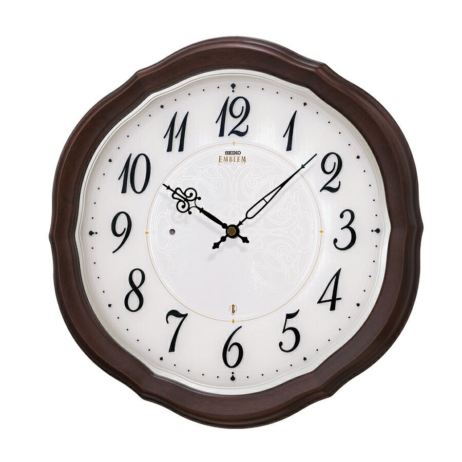 セイコー エムブレム 電波 掛け時計 HS521B クオーツ 電池式 クロック