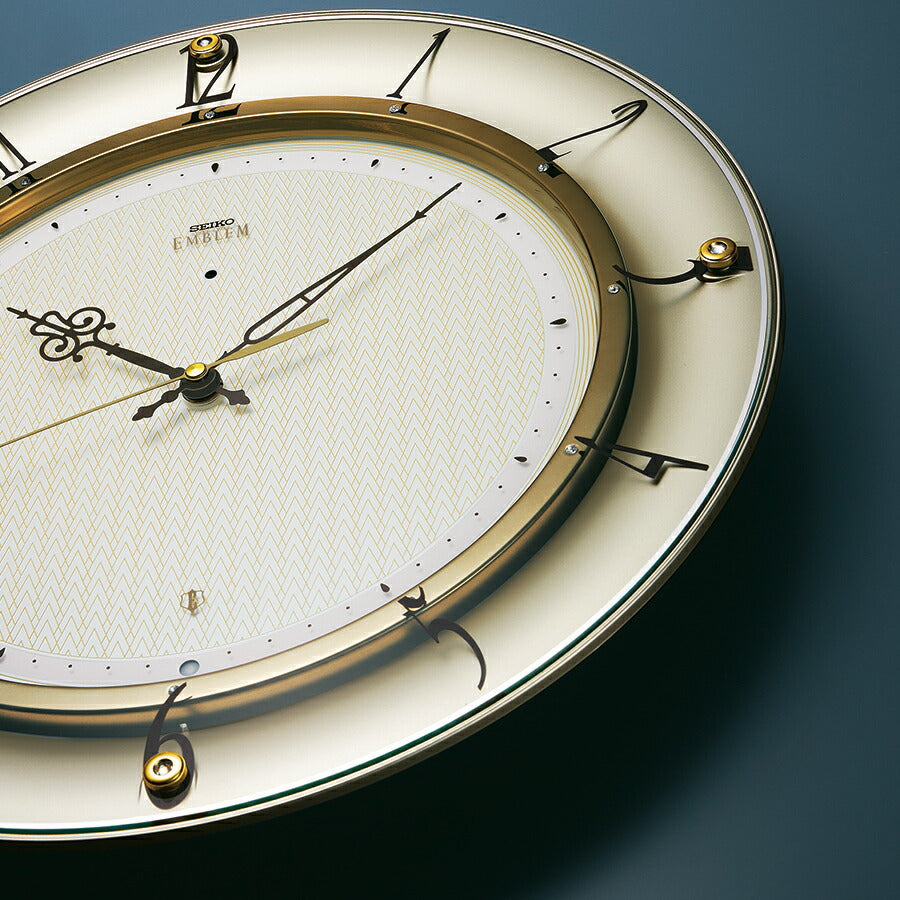 セイコー エムブレム 電波 掛け時計 HS561G クオーツ 電池式 クロック