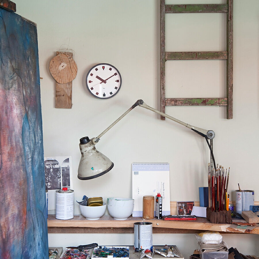 リキ 日比谷の時計 クロック 掛け時計 クオーツ 電池式 ホワイト