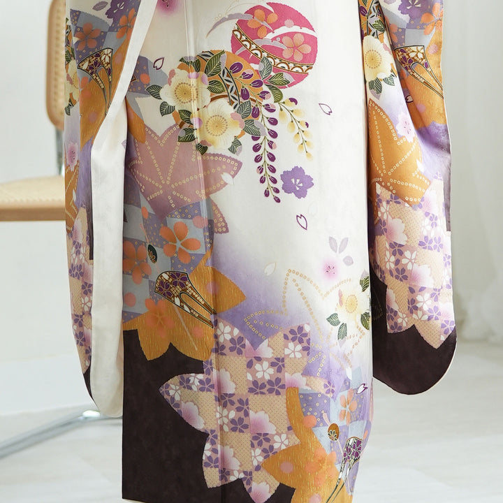 レンタル】振袖 着物セット 正絹着物+正絹袋帯 成人式 晴れ着 往復送料