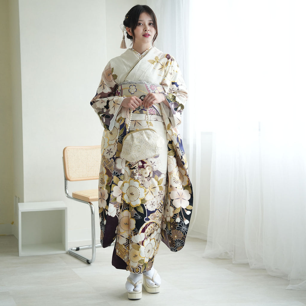 レンタル】振袖 着物セット 正絹着物+袋帯 成人式 晴れ着 往復送料無料