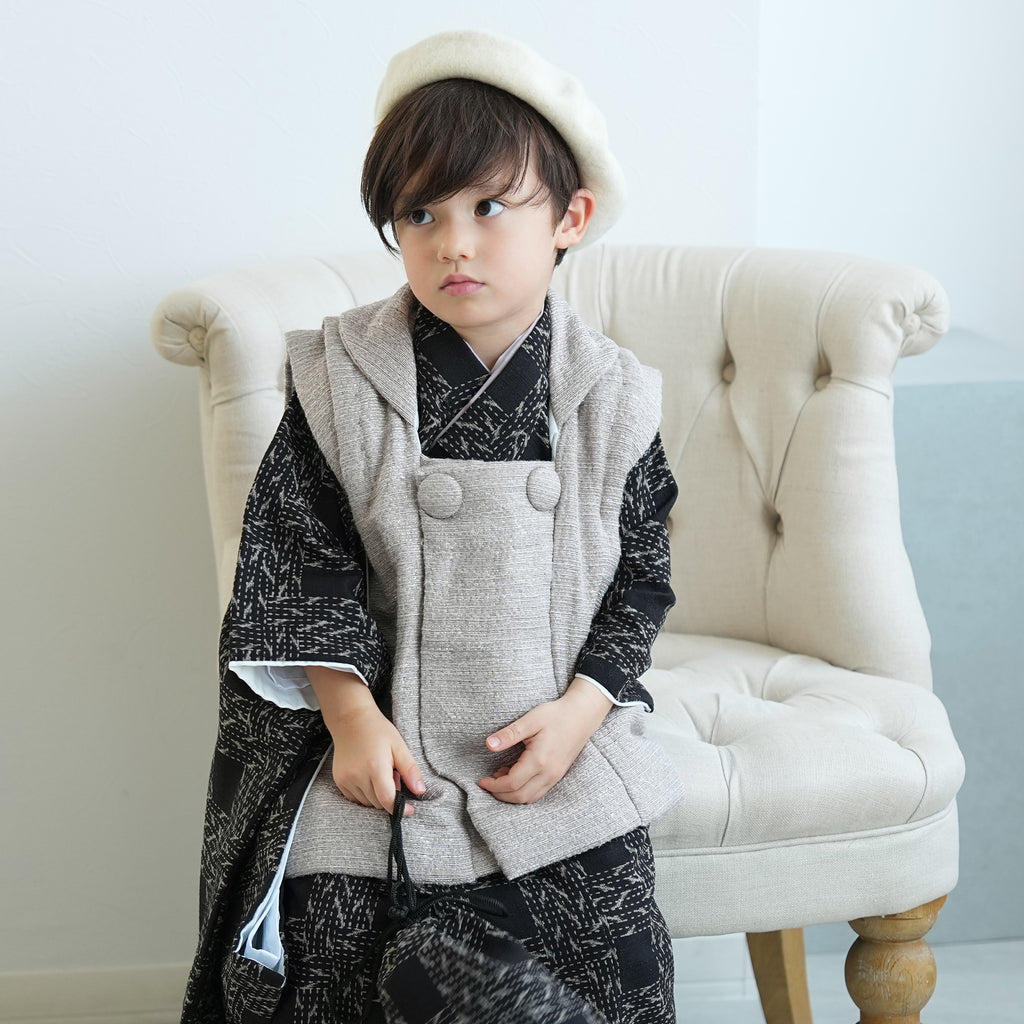 レンタル】七五三 3歳 着物 utatane 男の子 被布セット 子供 kids 三つ