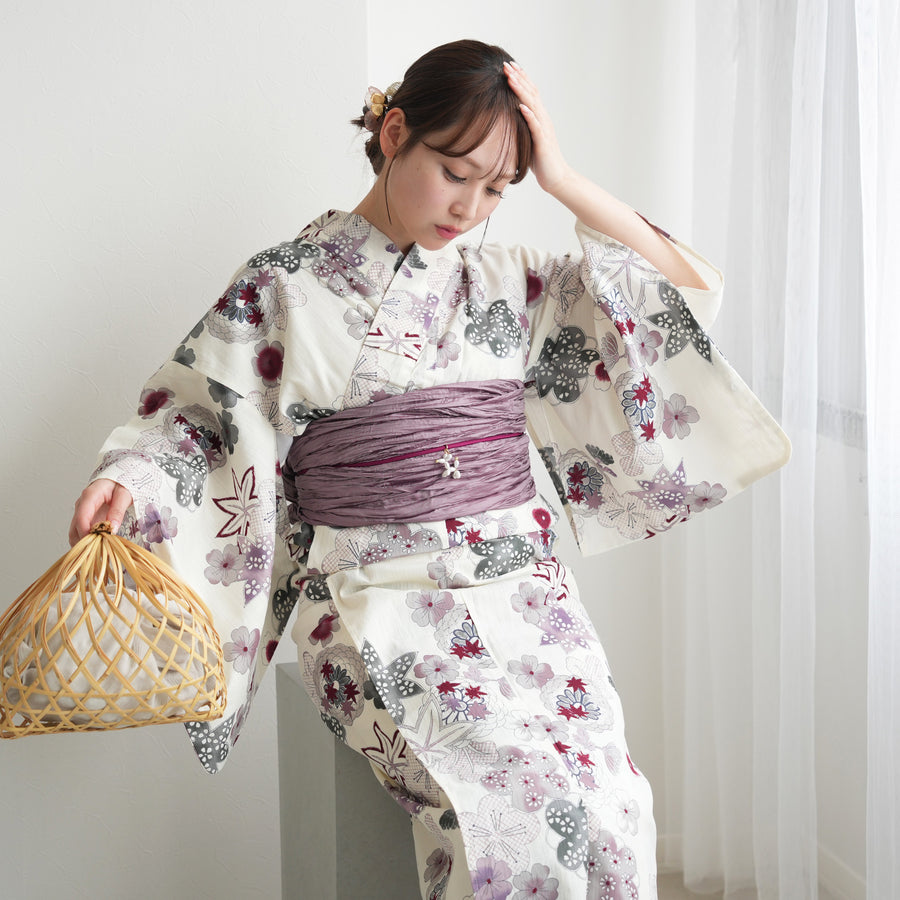 浴衣（ベージュ色／きなり色系） | utatane［公式］オンラインショップ