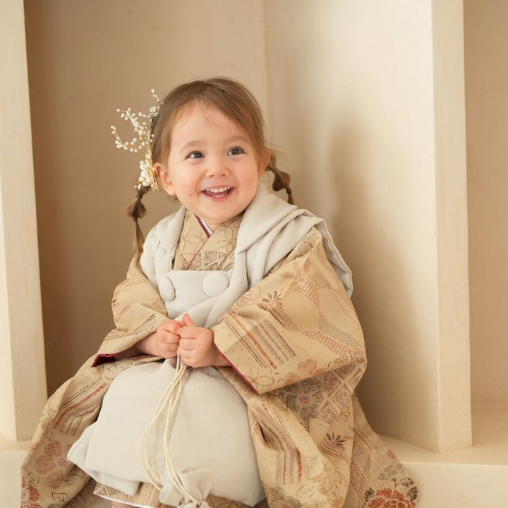 レンタル】七五三 3歳 着物 utatane 女の子 被布セット 子供 kids 三つ
