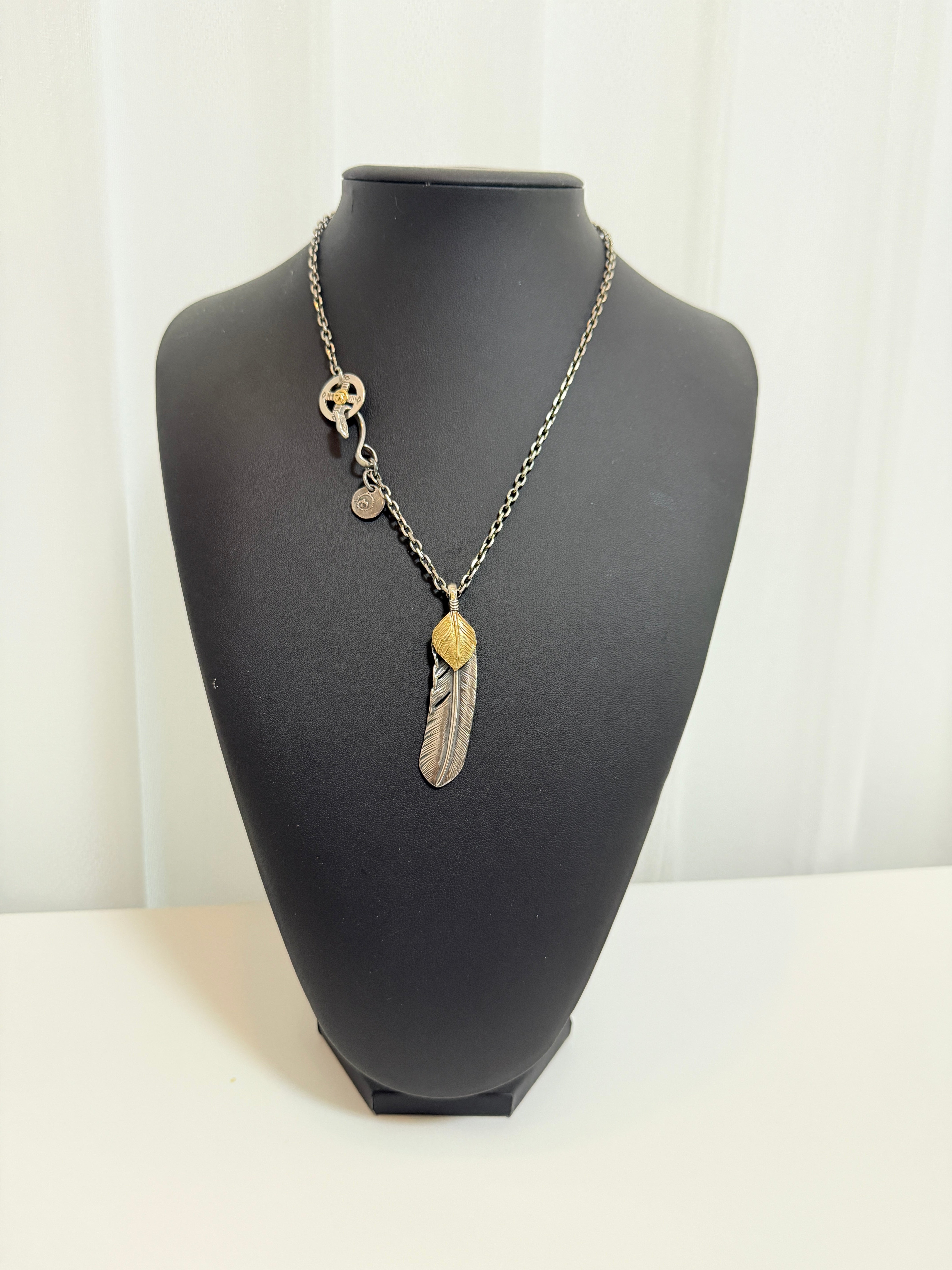 ゴローズ 上金特大フェザー右＋SV太陽inメタル小＋金メタルホイール付