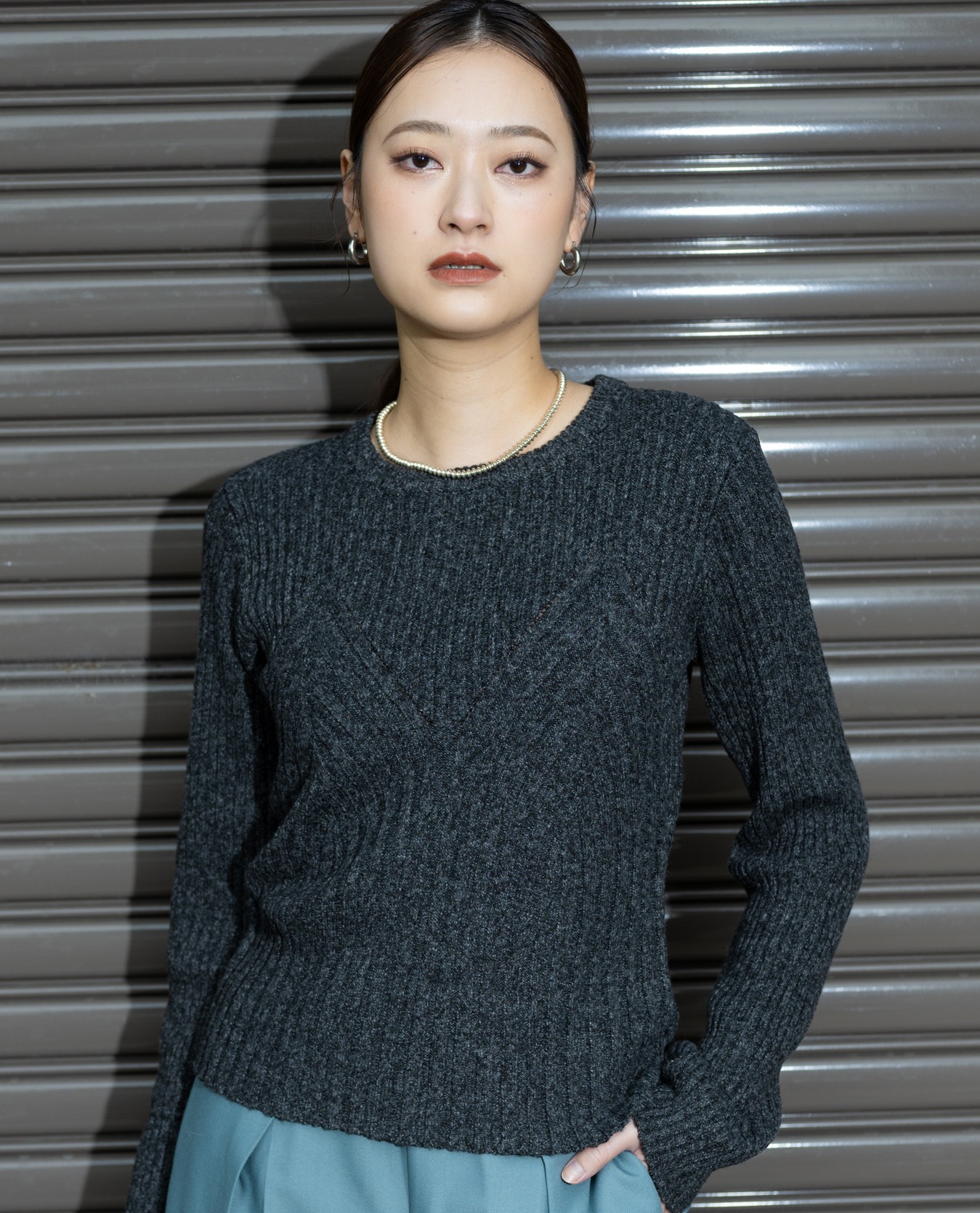 ミックスニットビスチェ見えプルオーバー - YEVS