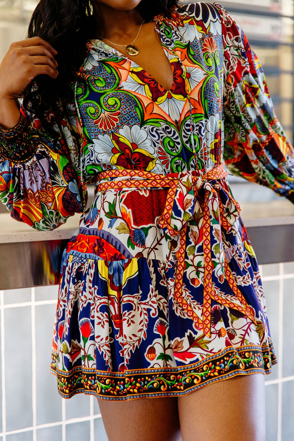 Alice + Olivia Sadie Shirt Dress in On The Road