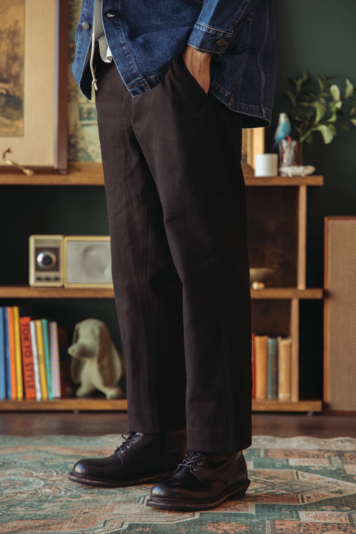 Nanamica Wide Straight Chino Pants | Black | Canoe Club