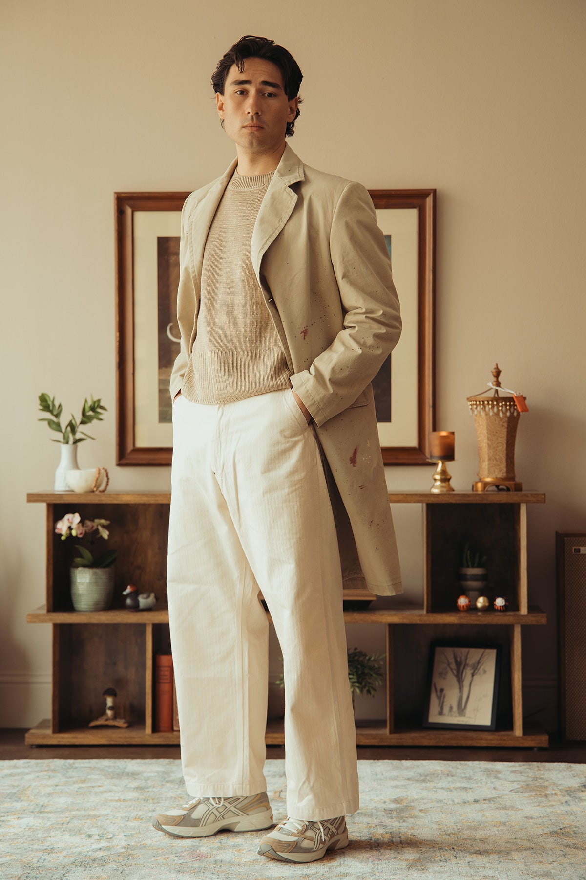 MM6 Maison Margiela Cotton Painter Jacket | Pink Beige | Canoe Club